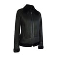 thumbnail image 2 of Women Classic Black Sheepskin Zip Jacket B3 Pilot | Infinity, 2 of 7