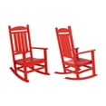 thumbnail image 2 of GARDEN Set of 2 Classic Plastic Adirondack Porch Rocking Chairs, Red, 2 of 9