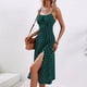 thumbnail image 4 of Sexy Vestido de Verano Colgando Correa Dividida Impresa Cuello Redondo, Vestido Fluido Y Casual, 4 of 6