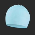 thumbnail image 3 of Gorro de natación de silicona para cabello largo, cubre orejas, flexible e impermeable, color azul, 3 of 5