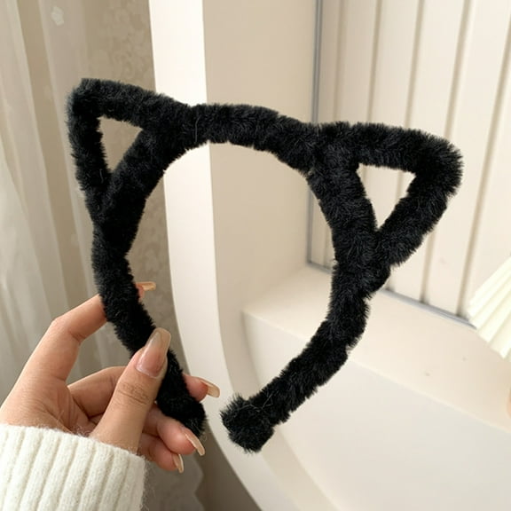 Cat Ears Womens Headband Woolen Velvet Hair Band Headwear Girl Wash Up Plush Hair Hoop Hair Accessories Autumn And Winter