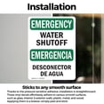 thumbnail image 2 of (2 Pack) Water Shutoff Bilingual OSHA Emergency Sign 12 Inch X 18 Inch Vinyl Label Decal Sticker Weather Resistant, UV Protected for Workplace, Business, and Construction Site, Made in, 2 of 6
