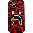 thumbnail image 1 of wonima11 Hoolcase for iPhone 14 6.1 inch Soft Case for Red Shark Face/Shark Teeth Fans Kids Boys, Cartoon Cute Fun Shockproof TPU Protective Non-Slip 6.1 Inch Case for iPhone 14 (H-YU), 1 of 1
