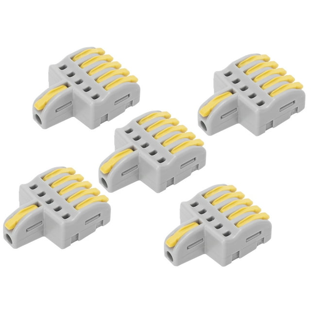 Spl Connecteur Rapide T Connecteur de Fil 1 en 5 hors Connecteur de Fil de Cuivre de Joint de Fil 20Pcs Spl Connecteur Rapide 1 en 5 sur le Type de Splitter de Cuivre et de PC Matériel Terminal de Fil Jaune
