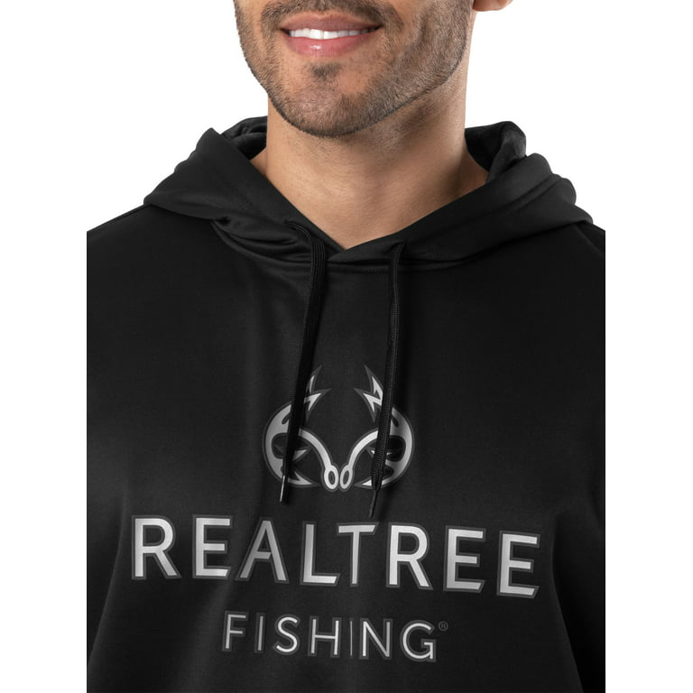 Realtree Fishing Men's Logo Performance Hoodie, Size: Large, Black