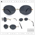 thumbnail image 2 of Mens Luxury Rimless Oval Rich Gangster Metal Rim Sunglasses Gold - Black, 2 of 8