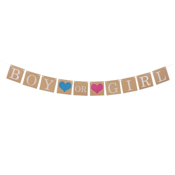 Boy or Girl Banner Baby Shower Decorations Gender Reveal Bunting Flag Baby Gender Show Party Favors Pregnancy Announcement