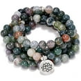 thumbnail image 1 of Self-discovery 108 Natural Indian Agate Mala Beads Bracelet For Yoga Meditation, 1 of 4