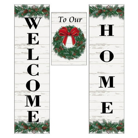 Evergreen Holiday Wreath Door Banner Kit