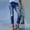 Dark Blue, variant on Jackets for Women Fashion Women Pockets Button Mid Waist Skinny Ripped Jacket Trousers Hole Pants
