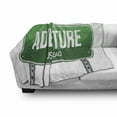 thumbnail image 3 of Adventure Soft Flannel Fleece Blanket, Signboard Road Travel Highway Just Ahead Typography on Plain Background, Cozy Plush for Indoor and Outdoor Use, 50" x 70", White Hunter Green, by Ambesonne, 3 of 6