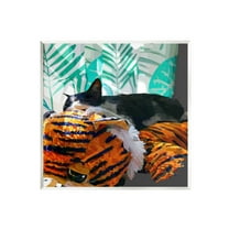 Stupell Industries Cuddling Cat Cozy Relaxing Pet Graphic Art Unframed Art Print Wall Art, Design by Emily Kalina