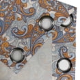 thumbnail image 5 of Ambesonne Vintage Grommet Curtain, Paisley Inspired, 50" x 54", Orange Pale Blue Cream, 5 of 6