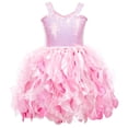 thumbnail image 4 of Bobifish Toddler Girls Party Dress Glitter Sequin Sweetheart Neck Ruffles Pleated Cake Dress Children EventsGirls Dress, 4 of 5