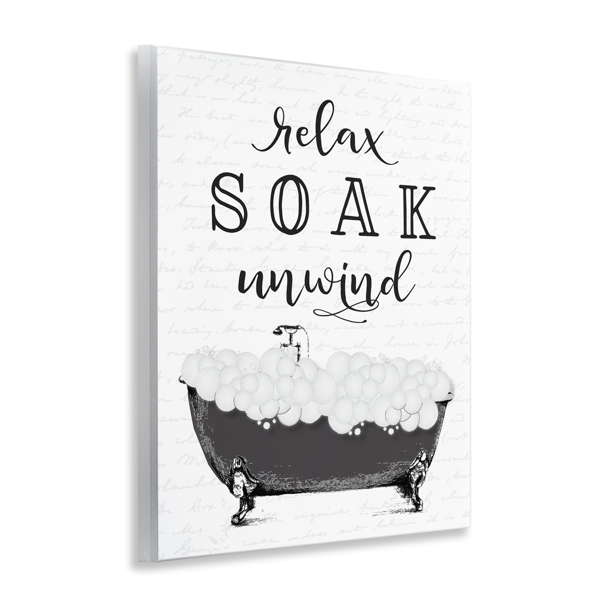 Soak Unwind Bubble Bath Wall Plaque Art, design by Lettered and Lined
