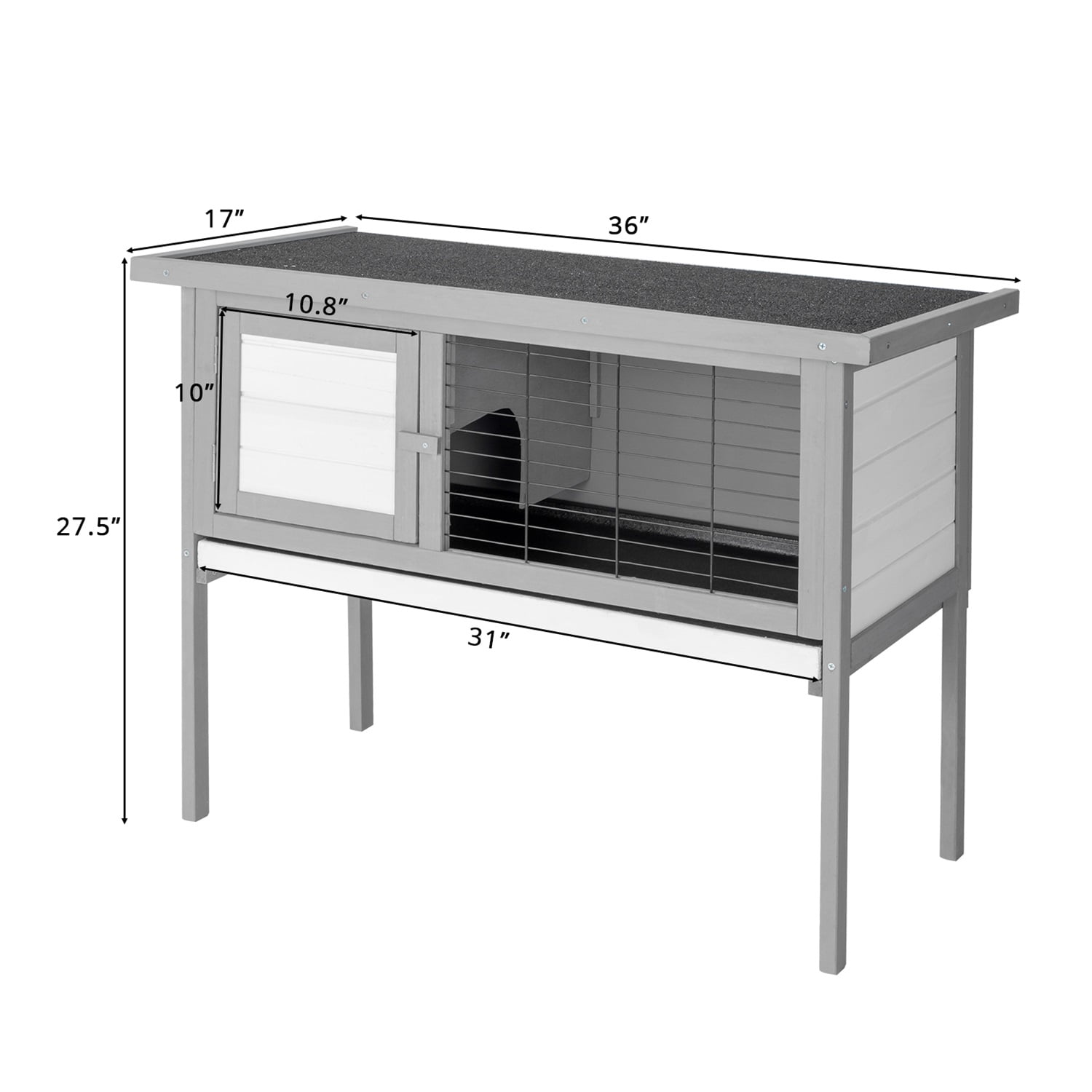 Pefilos 36" Small Rabbit Hutches for Indoor Wooden Pet House Bunny, Guinea Pig House Rabbit Cage, Gray Pefilos 36" Small Rabbit Hutches for Indoor Wooden Pet House Bunny, Guinea Pig House Rabbit Cage, Gray