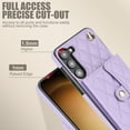 thumbnail image 2 of Compatible with Samsung Galaxy S23 Plus Wallet Case with Crossbody Strap and Wrist Strap, RFID Blocking Stand PU Leather Credit Card Holder Cell Accessories Phone Cover Magnetic Buckle - Violet, 2 of 9