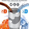 thumbnail image 3 of Leopard Print 30oz Handheld Travel Tumbler with Handle – Double Wall Stainless Steel Insulated Cup, Flip Straw Lid, Leak-Proof & BPA-Free for Hot and Cold Drinks – Durable Coffee & Juice Mug White, 3 of 6
