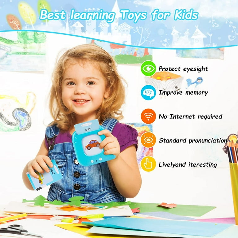 HFRENIVY Toddler Flash Cards Learning Toys Talking Flash Cards for Toddler Autism Speech Therapy Toys Educational Toys for Toddlers Age 2 6 Birthday