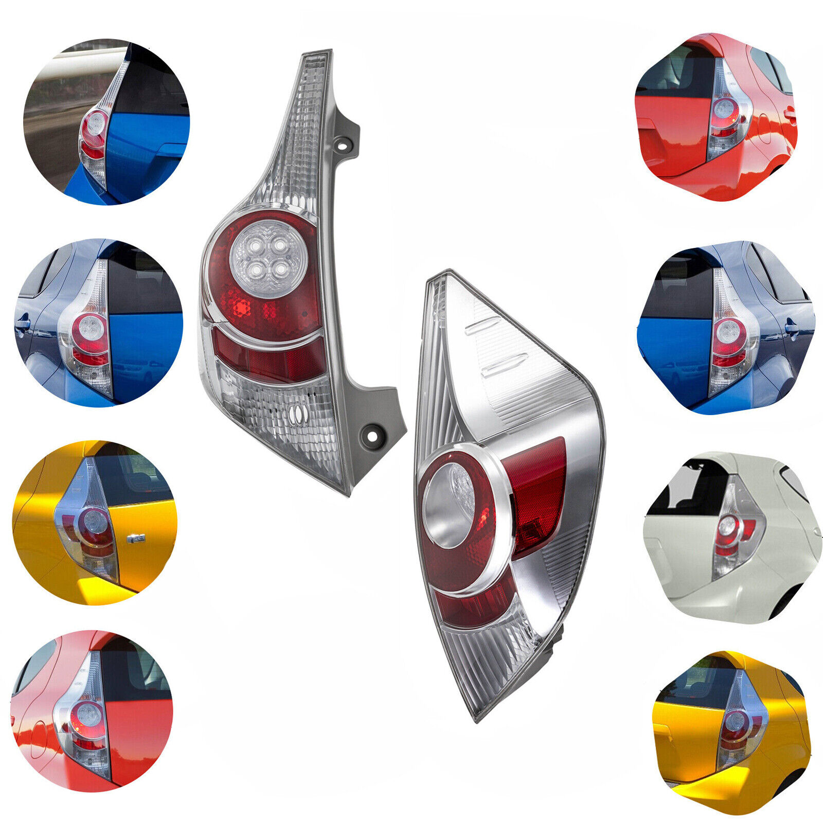 1 Pair For Toyota Prius C 2012 - 2014 Left & Right Rear Tail Light Lamp Assembly 81551-52a90, 81561-52890