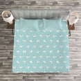 thumbnail image 3 of Ambesonne Pale Blue Quilted Bedspread Set 3 Pcs, Inner Polka Dots, Queen Size, Sky Blue White and Black, 3 of 3