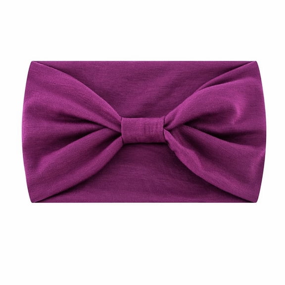 Purple Wide Headbands For Women Black Headwrap Boho African Yoga Turban Solid Color