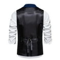 thumbnail image 4 of Mens Dress Suit Vests with Pockets 2025 Sleeveless Slim-Fit Waistcoats Button-Down Collared Solid Color Business Work Wedding Vest, 4 of 8