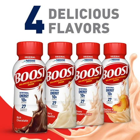 BOOST Original Balanced Nutritional Drink Protein Shakes, Creamy Strawberry, 8 fl oz, 6 Pack