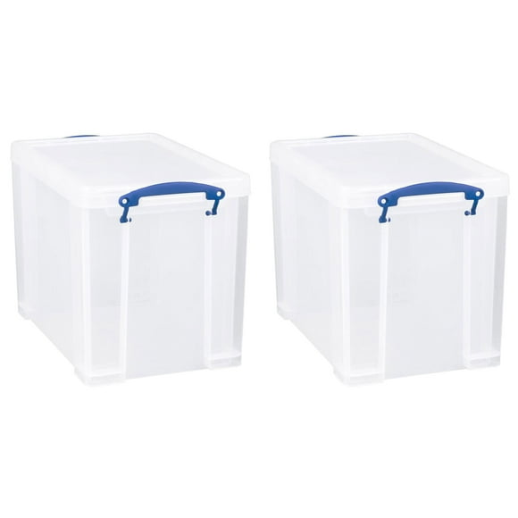 Really Useful Box 19L Storage Container w/ Lid & Clip Lock Handles (2 Pack)