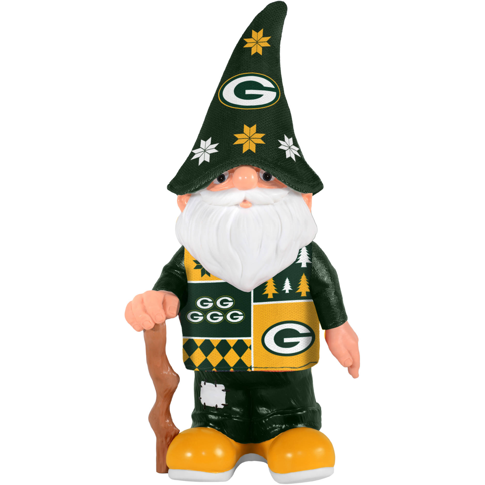 Forever Collectibles NFL Real Ugly Sweater Gnome, Green Forever Collectibles NFL Real Ugly Sweater Gnome, Green
