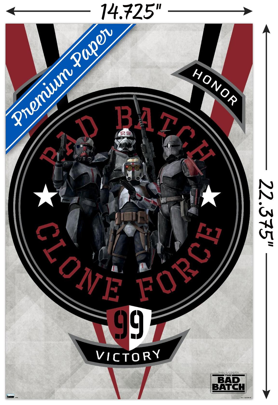 Star Wars: The Bad Batch - Badge Wall Poster, 14.725" x 22.375"