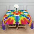 thumbnail image 3 of Rainbow Tie Dye Mandala Pattern Square Tablecloth,Waterproof Square Table Cover,Wipeable Spillproof Washable Table Cover for Home Kitchen Party Decor 42"X42"(107x107cm), 3 of 6
