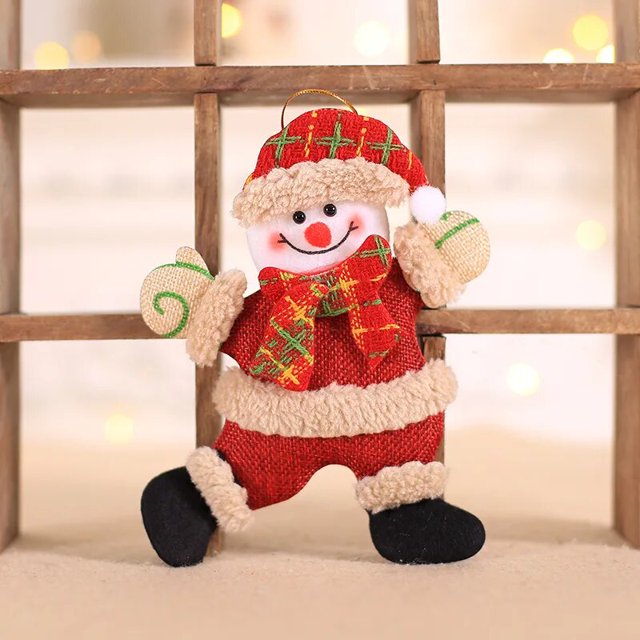 Adornos navideños para decoración del hogar, muñeco de nieve, Papá Noel, árbol de peluche, colgante de muñeca, regalo artesanal, Navidad, Año Nuevo