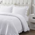thumbnail image 7 of Bedding Comforter Set Queen Size - 3 Piece Farmhouse Bedding Comforter Set Ruffle Comforter with 2 Pillow Shams, Boho Chic Style Fluffy Bedding for Bedroom Home Dorm (White Queen), 7 of 7