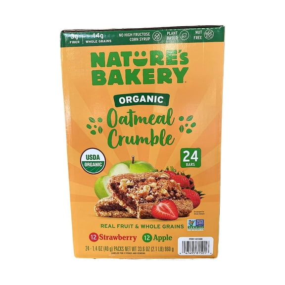 Natures Bakery Organic Oatmeal Crumble Variety 1.4 Ounce Bars (Pack of 24)