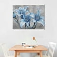 thumbnail image 2 of Jiayy Flower Canvas Wall Art Navy Blue Elegant lily flower Painting Picture Prints Home Living Room Bedroom Decor (Blue), 2 of 6