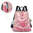 thumbnail image 4 of Travel Backpack for Women Large Capacity College Bags Multi-pocket Casual Daypacks 15 Inch Pink Christmas Tree, 4 of 7