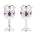 thumbnail image 1 of 2pcs Small Alloy White Wine Goblets Flower Pattern Cup Wine Cup for Party, 1 of 5