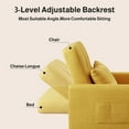 thumbnail image 3 of Sleeper Sofa, Convertible Chair Bed with Pillow and 3-in-1 Adjustable Backrest in Modern Linen Fabric for Living Room, Yellow, 3 of 11