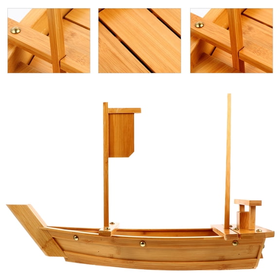 Raindrops Sashimi Plate Boat Shaped Sushi Tray Light Brown 1 Special Parties