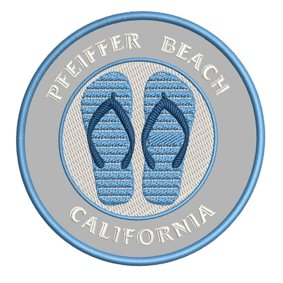 Pfeiffer Beach, California 3.5 Inch Iron Or Sew On Embroidered Fabric Badge Patch Ocean Beach, Salt Life Iconic Series