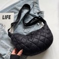 thumbnail image 4 of Bolso Hobo Acolchado Bolso Bandolera Algodón Bolso Bandolera Crescent para Mujer (negro), 4 of 9