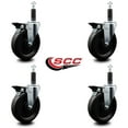 thumbnail image 2 of 6 Inch Phenolic Swivel 1 Inch Expanding Stem Caster Set with Brake SCC, 2 of 2