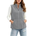 thumbnail image 2 of Enjoytime Fleece Vest for Women Stand Collar Sleeveless Zip Up Gilet Plus Size Lightweight Casual Warm Jacket with Pockets, 2 of 7