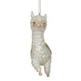 thumbnail image 4 of Northlight 5" White and Green Glittered Regal Jumping Llama Glass Christmas Ornament, 4 of 5