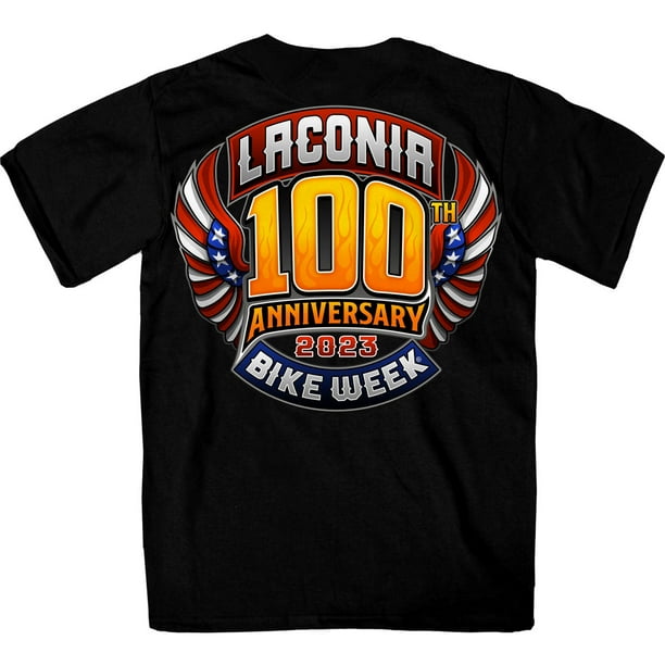 Hot Leathers ELM1054 Men's Black 2023 Laconia Motorcycle Rally 100th