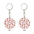 thumbnail image 2 of Naloa Floral Strawberr Print Round Keychain Keychain Key Ring, Key Tag, Key Chain Bulk for Gift Accessories (Round), 2 of 7