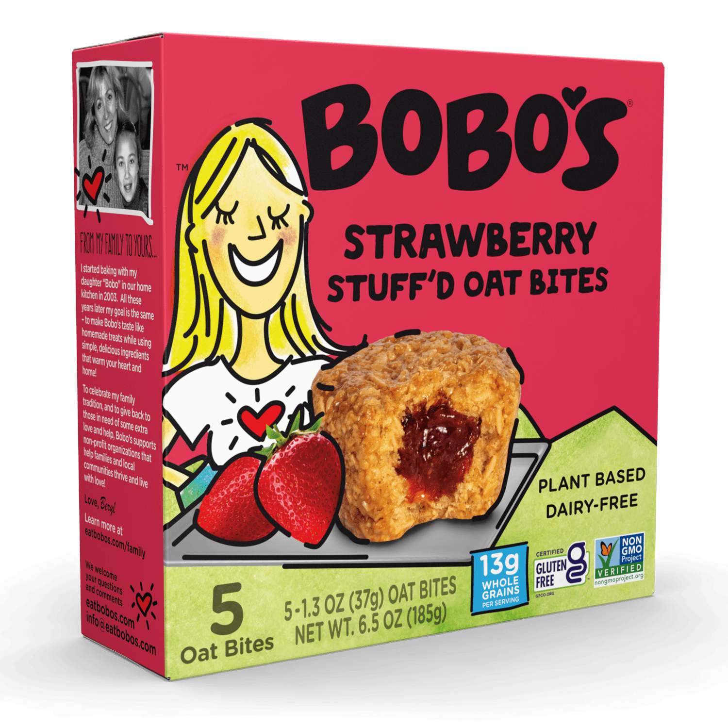 Bobo's Oat Bites, Strawberry Stuff'd, 5ct of 1.3 oz bars