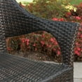 thumbnail image 4 of Meg Outdoor 6 Piece Acacia Wood Dining Set with Wicker Stacking Chairs, Teak Finish, Multibrown, 4 of 12