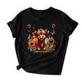 thumbnail image 4 of Itsame Summer Short Shirt Sleeved for Womens T-Shirt Tops Round Neck Blouses Black Size M, 4 of 4